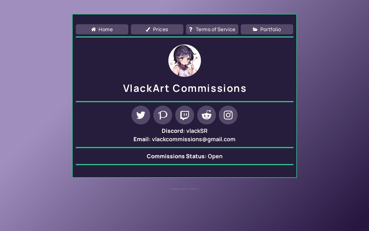 Carrd profile picture for @vlackart